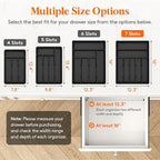 Lifewit Silverware Tray, Deep Wide Cutlery Drawer Organizer Storage for Kitchen, Plastic Flatware Utensil Holder Divider for Spoons Forks Knives Tableware, 7 Compartment, Black