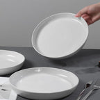 Ceramic Dinner Plates Set - 10 Inch Stoneware Plates, 4pcs Porcelain Plate, Dinnerware Dish set for Kitchen, Microwave Safe, Dishwasher Safe, Scratch Resistant,White