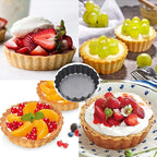 Mini Tart Pans, Nonstick 4 Inch Mini Quiche Pan Removable Bottom Tart Pan Set of 6 (4-Inch)