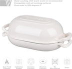 Enameled Cast Iron Sourdough Bread Oven, Dutch Oven, Loaf Cast Iron Bread Pan for Homemade Bread Baking, Meatloaf Pan with Lid, 5QT, White