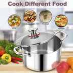 LIANYU 6QT 18/10 Stainless Steel Stockpot with Lid, Tri-Ply Heavy Duty Soup Cooking Pasta Canning Pot, 6 Quart Boiling Strew Simmer Induction Pot, Dishwasher Safe Cookware