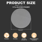 uxcell 15pcs Silicone Steamer Liners, 6.3" Bamboo Steamer Liner Non-Stick Silicone Air Fryer Steamer Liners for Buns Dumplings Pastry Baking White