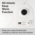 1.0L 1500W Gooseneck Electric Kettle - Stainless Steel Interior - Rapid-Boil - Auto Shut-Off, Boil-Dry Protection, Temperature Control, LED Indicator - White by The Display Guys