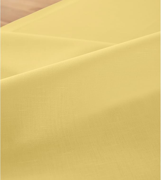 Solino Home Yellow Table Runner 72 Inches Long - Dru Cotton Linen 14 x 72 Inch Table Runner for Dining, Summer - Handcrafted and Machine Washable