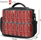 FlowFly Insulated Reusable Lunch Bag Adult Large Lunch Box for Women and Men with Adjustable Shoulder Strap,Front Zipper Pocket and Dual Large Mesh Side Pockets,Dot