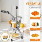 Commercial Vegetable Chopper, Heavy Duty Professional Fruit Dicer with 1/4" Replacement Blade, Stainless Steel French Fry Cutter, Fruit Slicer for Tomato Peppers Potato Mushroom