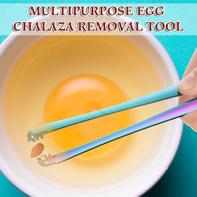 3 PCS Egg Chalaza Removal Tool Stainless Egg Chalaza Thing Remover Separators Multipurpose Eggshell Fragment Removal Utensil for Fresh Eggs Essential Kitchen Gadget for Chefs and Bakers
