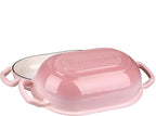Enameled Cast Iron Sourdough Bread Oven, Dutch Oven, Loaf Cast Iron Bread Pan for Homemade Bread Baking, Meatloaf Pan with Lid, 5QT, Pink