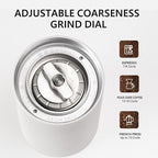 TIMEMORE Manual Coffee Grinder Foldable Handle Burr Coffee Grinder with Capacity 20g Chestnut C3S PRO Internal External Adjustable Setting, Double Bearing Positioning for Travel Camping, Home White