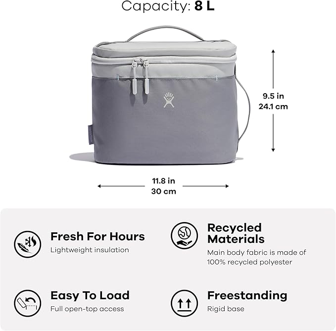 Hydro Flask Lunch Bag - Insulated Reusable Zipper Travel Lunchbox Lunchbag Food Container - Non-Toxic & BPA-Free