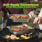 9x13 Aluminum Pans with Lids [25 Pack], Extra Heavy Duty Half Size Disposable Foil Pans, Deep Baking Pans for Cooking, Roasting, Heating, and Steam Tables