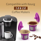 100 Count Natural Disposable Paper Coffee Filters with 2 Reusable K Cups Compatible with Keurig Brewers Single Serve 1.0 and 2.0