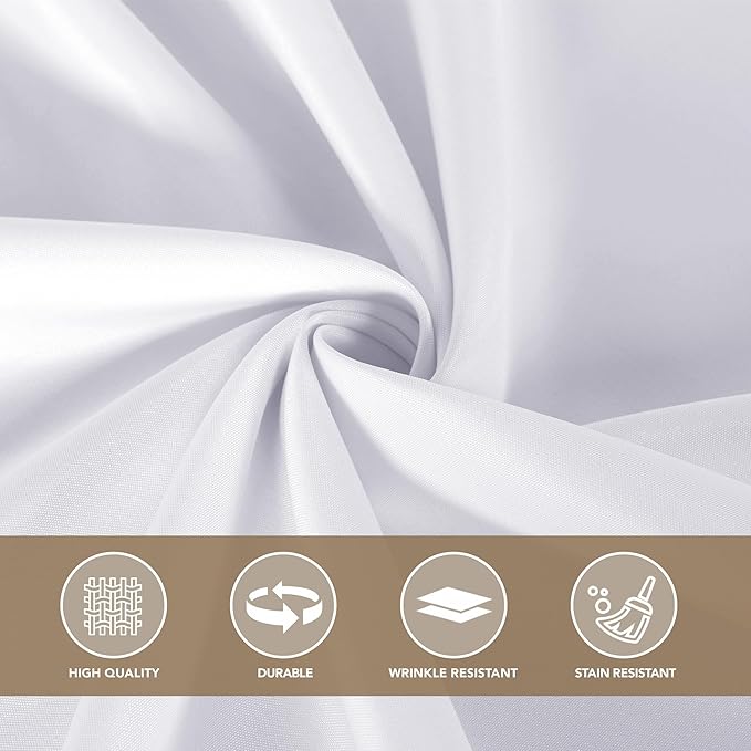 sancua White Round Tablecloths 108 Inch, 6 Pack - Circle Fabric Cloth Table Cloths for Wedding Party Banquet Birthday, Washable Polyester Table Cover (Fit 30-72 Inch Tables)