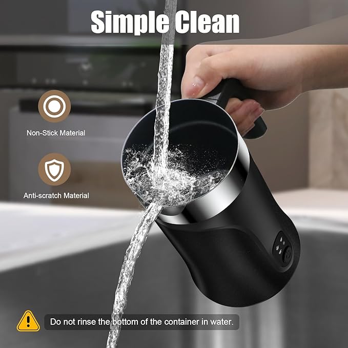 Milk Frother, 4-in-1 Milk Frother and Steamer, 10.1oz/300ml Automatic Hot and Cold Foam Maker and Milk Warmer, Electric Milk Frother for Coffee, Latte, Cappuccino, Matcha(Black)