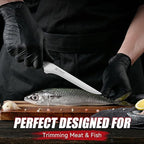 KEEMAKE Carving Knife Set - 12" Brisket Knife & 10" Butcher Knife & Boning Knife Set for Meat Ham Cutting Razor Sharp German Steel with Ergonomic Handle Full Tang Design