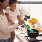 Silicone Spoons for Cooking - Extra Large Kitchen Spoons for Mixing, Serving, & Stirring - 600°F Heat-Resistant Non Stick Utensils Ladle & Skimmer- Dishwasher Safe, Teal