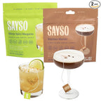 SAYSO Skinny Spicy Margarita & Espresso Martini Cocktail Tea Bags - Instant Cocktail or Mocktail Mixers - No Hot Water - Professionally Crafted - Home Bar - Organic Ingredients, 16-Pack