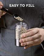 FORLIM Rechargeable Electric Salt and Pepper Grinder Set - Automatic One-Handed Operation Mill with Light (2 Mills) - Electronic Adjustable Shakers - Ceramic Grinder - Gunmetal Gray