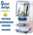 CRANDDI Professional Smoothie Blender, 2200W Commercial Soundproof Quiet blender with Removable Soundproof Shield for Crushing Ice, MilkShakes, Puree, Self-Cleaning, 50oz 110V K80 (Red)