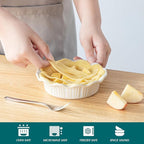 vancasso Mini Pie Pans Set of 6, 5.2 Inch Ceramic Deep Dish Pie Plates with Ruffled Edge for Baking, Microwave & Oven Safe, White