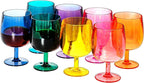 KX-WARE Classic Acrylic All-Purpose Wine Glasses, 12-ounce Plastic Stem Wine Glasses, set of 8 Multicolor