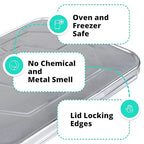 IDL Packaging Aluminum Foil Lids for Half-Size Steam Table Pans - 13" x 11" (pack of 25) - Disposable Cover for Grill Pans - Oven & Freezer Safe - Durable Top for Foil Pan