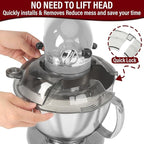 Pouring Shield for KitchenAid Tilt Head 4.5-5QT Stainless Steel (Only),Safety Pouring Shield,Splatter Guard for kitchenaid mixer bowl,Kitchen Aid Stand Mixers (Transparent Grey, for 4.5-5 QT)
