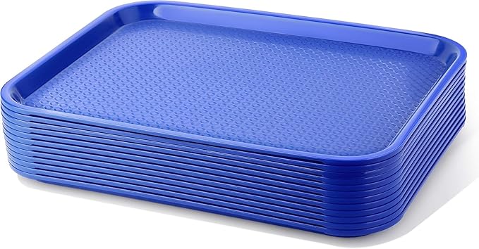 New Star Foodservice Fast Food Tray, Set of 12 (Blue, 14 by 18-Inch)