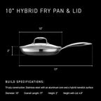 HexClad Hybrid Nonstick 10-Inch Frying Pan with Tempered Glass Lid, Stay-Cool Handle, Dishwasher-Friendly, Oven-Safe Up to 900°F, Induction Ready, Compatible with All Cooktops