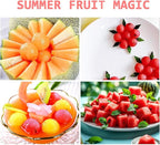 Watermelon Fork Slicer Cutter 2 in 1 & Melon Baller Scoop Set - Stainless Steel Fruits Cutter Kit, Fruit Carving Tools Watermelon Cube Cutter Slicer Tool for DIY Fruit Salads Melons Kitchen Gadget (3)