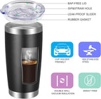 VEGOND 20oz Tumbler with Lid and Straw Stainless Steel Tumbler Cup Bulk Vacuum Insulated Double Wall Travel Coffee Mug Powder Coated Coffee Cup, Black 12 Pack