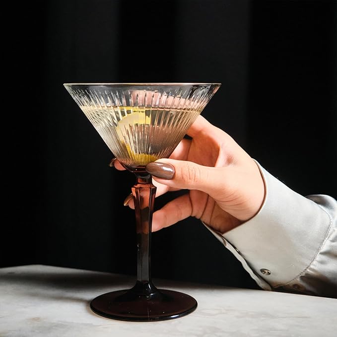 Rituals Martini Glasses Set Cocktail Glass Set Premium Glassware Set, for Bar Martini, Cosmopolitan, Gimlet, Gin, and Cocktails, Fancy Manhattan Glasses, Martini Glasses Set of 2-8oz