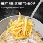 Walfos Spider Strainer - 5.5 Inch Stainless Steel Fryer Scoop, Kitchen Spider Skimmer Strainer With Handle, For Cooking Deep Fryer, Pasta, Spaghetti, Noodle, Vegetables, Egg