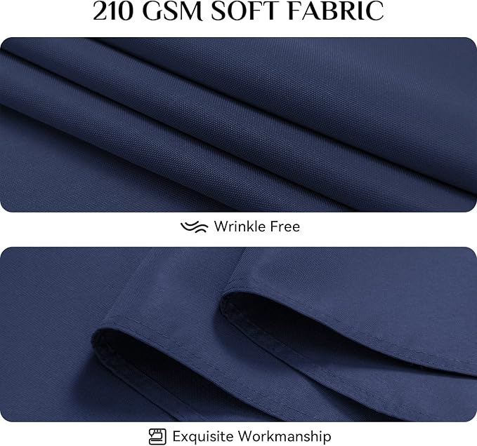 Softalker Rectangle Tablecloth, Waterproof & Stain Resistant Square Table Cloths Wrinkle Free Fabric Washable 210GSM Polyester Table Cover for Dining/Party/Outdoor - 70 x 70 inch,Navy Blue
