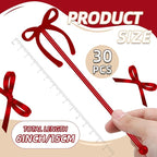 30 Pcs 6 Inch Bow Drink Stirrers, Bow Stir Sticks Coffee Stirrers Reusable Plastic Swizzle Sticks for Wedding Birthday Bridal Cocktail Decorations Supplies(Red)