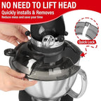 Pouring Shield for KitchenAid Tilt Head 4.5-5 QT (for Stainless Steel Bowls Only), for Kitchen aid Accessories and Attachments, Fully Enclosed Foldable Lid Mixer Bowl Cover, Not For Bowl Lift (Black)