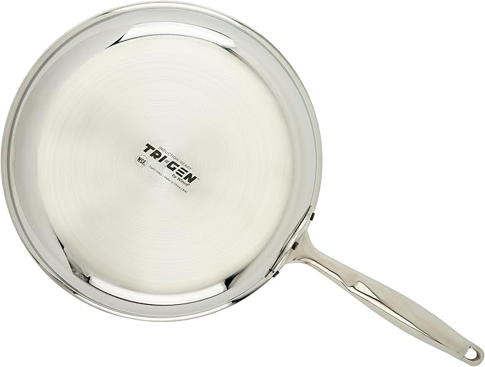 WINCO Tri-Ply Frying Pan, Silver, 10"