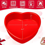 8 Inch Heart Shaped Cake Pans, 2 Pack Nonstick Heart Cake Molds Silicone Baking Molds for Cheesecakes, Chocolate Cakes, Brownies