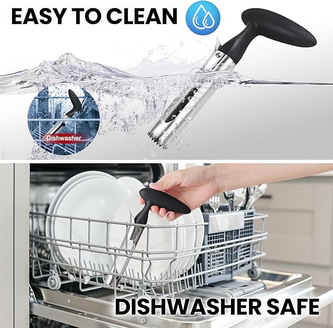 SCHVUBENR Premium Apple Corer Tool - Easy to Use and Clean - Sturdy Apple Core Remover with Sharp Serrature - Stainless Steel Corers for Apple and Pear - Core Fruits with Ease(Black)