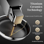 Innerwell Nonstick Titanium Ceramics Stainless Steel Frying Pan Set, 6 Pieces Nonstick Honeycomb Stainless Steel Frying Pan Set, Non Stick Egg Omelet Cooking Pan Set, Induction Compatible, PFAS Free