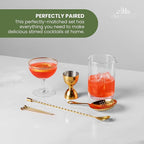 A Bar Above 10 Piece Cocktail Mixing Glass Set, Lead Free Cocktail Set with Mixing Glass, Bar Spoon, Julep Strainer, Bell Jigger and Picks, Bar Accessories, Ideal for Martinis, Whiskey and Negronis