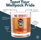 Greenline Goods – North Carolina State University Wolfpack College Whiskey Glasses (Set of 2), 10 oz – Full-Color Logo + Campus Map
