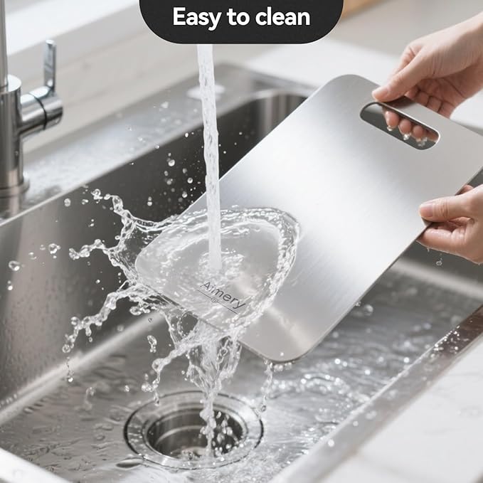 Titanium Cutting Board For Kitchen,100% Pure Titanium Cutting Board,Food GradeQuality,Non-Stick Double-Sided Cutting,Dishwasher Safe, Easy To Clean (L:15 * 11 Inches)