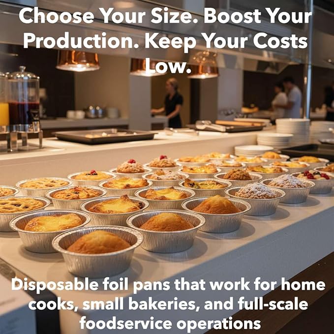 125-Pack 5 3/4" Extra Deep Foil Pie Pans - Deep 1 13/16" Disposable Aluminium Pie & Tart Pans with Full Curl Rim - For Commercial Baking, Batch Cooking, Freezer Storage & Retail Packaging