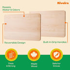 Riveira Maple Wood Cutting Board – Gourmet Maple Grandeur: 18 x 12 Wooden Cutting Board – Natural Wooden Cutting Boards For Kitchen Decorative – Innovative Juice Grooves Maple Wooden Chopping Board