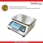 VisionTechShop DSW-100 Portion Food Scale with Dual LCD Display, Stainless Steel Platter, 15lb Capacity, 0.005lb Readability, Lb/Oz/Kg/g Switchable, Low Profile Design, NTEP COC #22-007, NSF Certified