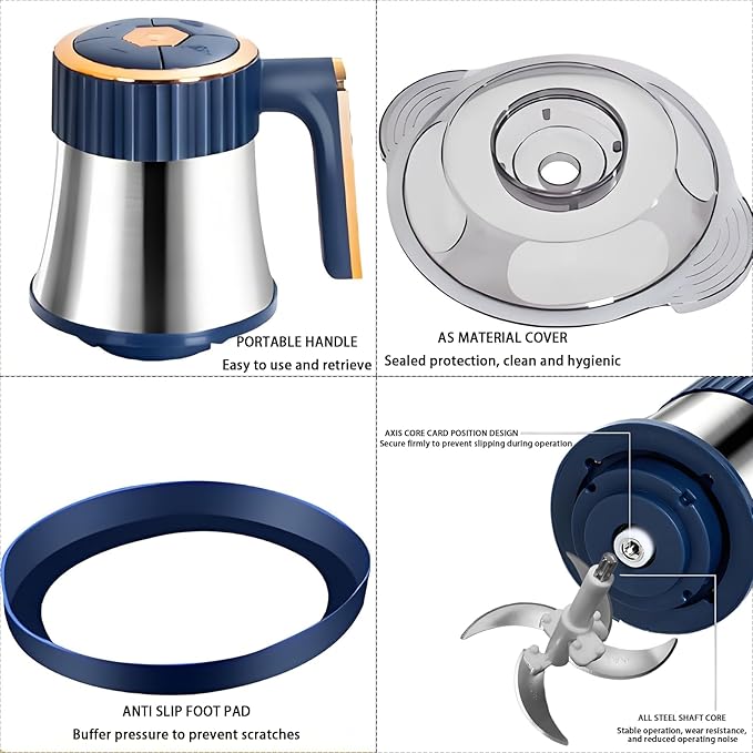 Electric Food chopper, Food Processors, Meat Grinder, 800W, 18/10 Stainless Steel, 3L Capacity,Vegetable Chopper,5-key Buttons,Quadruple-Layer 4 Blades,Suitable For Food processing and Chopping