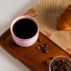 INGOFIN Ceramic Espresso Cup Set - Espresso Cup Set for Coffee and Tea, Espresso Shot Mug, Espresso Mug for Home, Kitchen and Restaurant, Microwave & Freezer Safe, Pack of 4, Pink