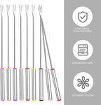 15pcs 9.6 Inch Fondue Sticks Stainless Steel Barbecue Fruit Dessert Forks with Heat Resistant Handle for Roast Meat Chocolate Dessert Cheese Marshmallows