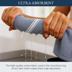 LANE LINEN Kitchen Towels Set - 100% Pure Cotton Dish Towels for Kitchen, Super Absorbent Kitchen Hand Towel, Blue Tea Towels, Soft & Durable Dish Cloths, Pack of 12 – 15”x25”, Blue Chambray